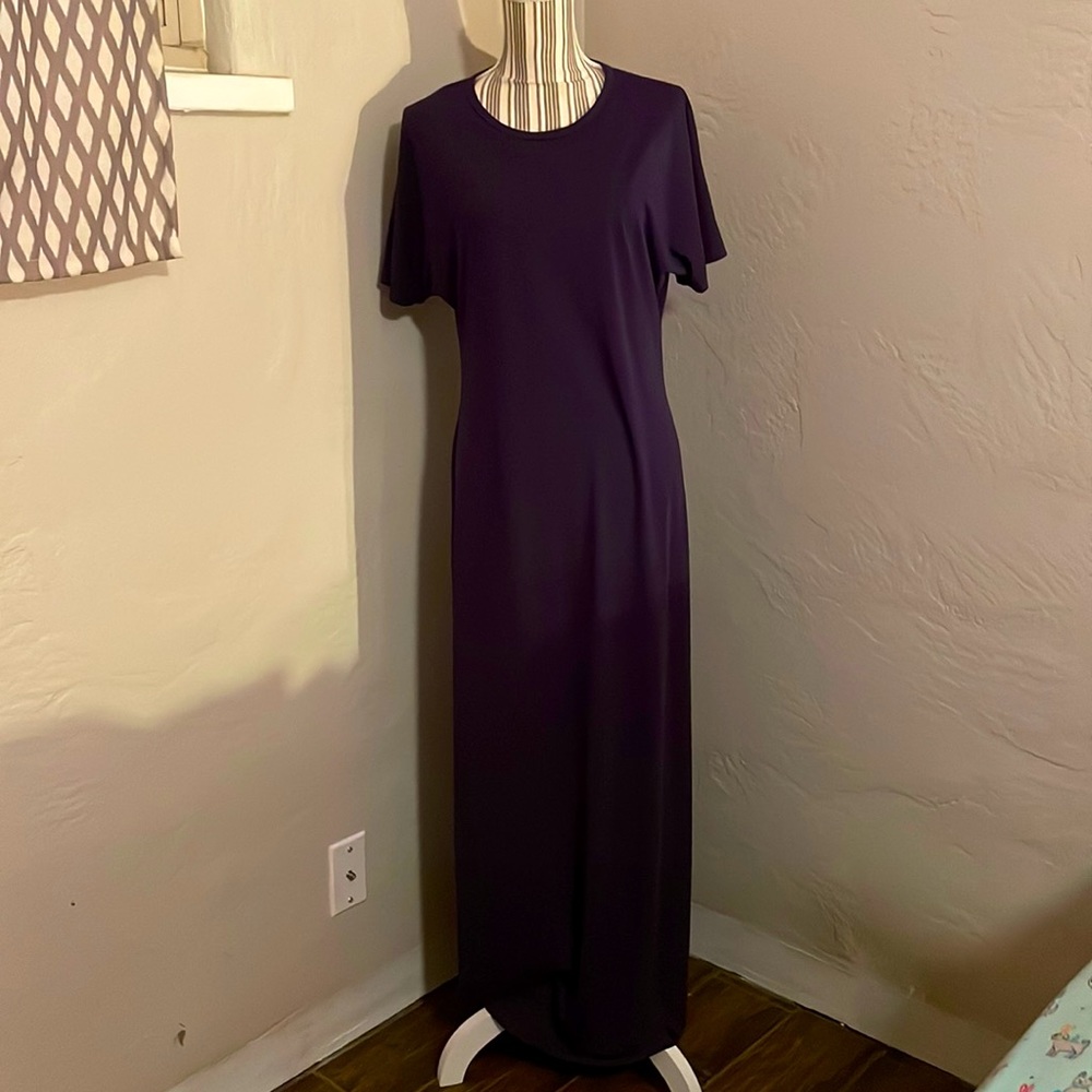 Solid Dark Plum Purple LulaRoe Ana Dress